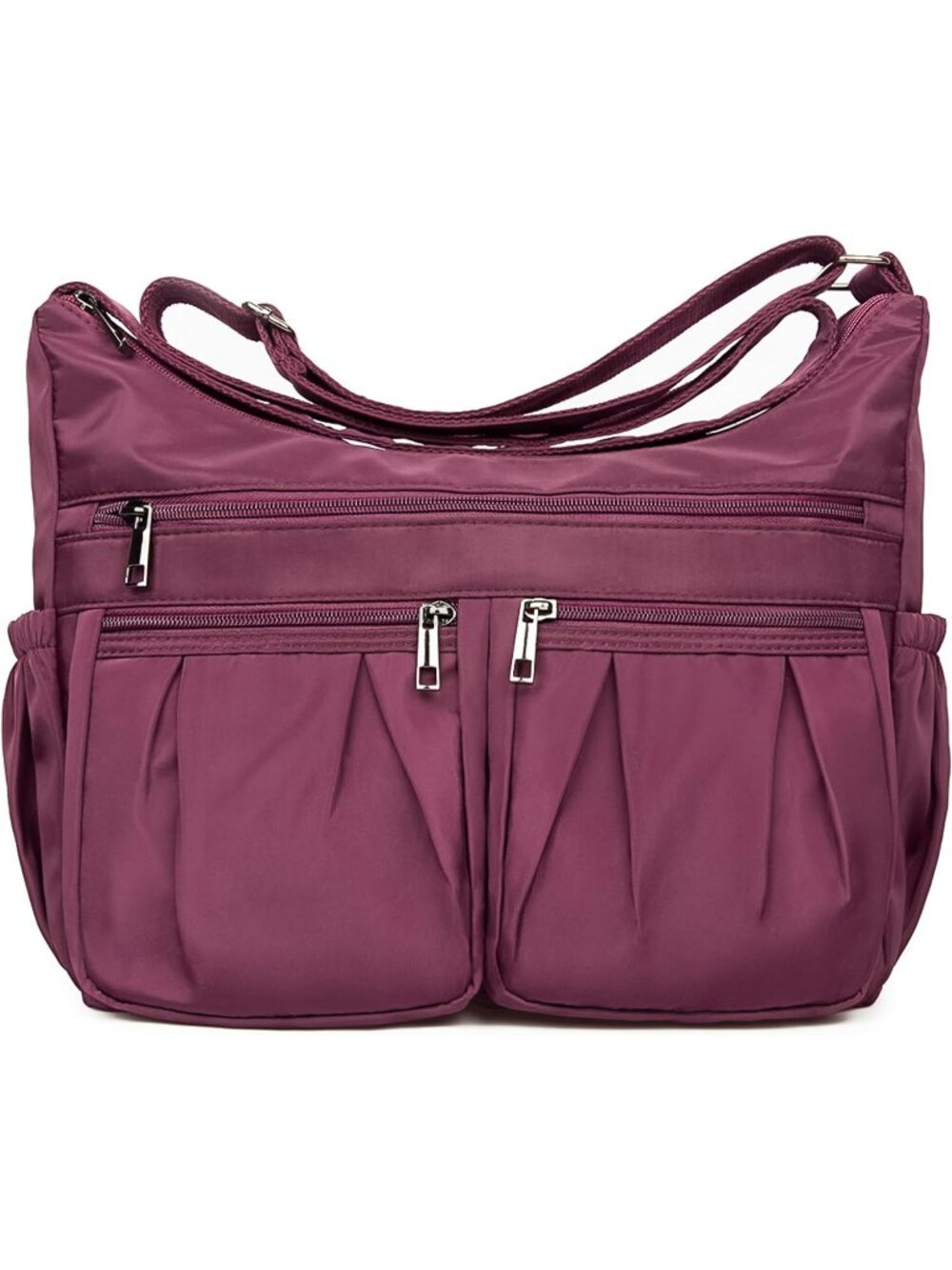 Women's Red Nylon Crossbody Bag Water Resistant Anti Theft Travel Purse